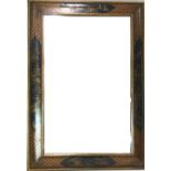 A chinoiserie decorated cushion frame wall mirror, having bevelled plate,