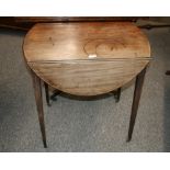 A Georgian mahogany Pembroke table, fitted single end drawer,