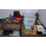 Contents to two trays - enamel bread bin