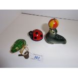 3 x tinplate toy animals - Lehmann AHA91