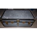 Large travelling trunk with brass handle