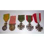 Three bronze French Croix de Guerres and