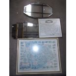 Small wall mirrors, framed reproduction