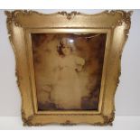 Gilt framed crystoleum of a young girl, 24 x 29cm, signed Percival London 1899. Further