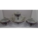 An Adderleys pottery jug and bowl set wi