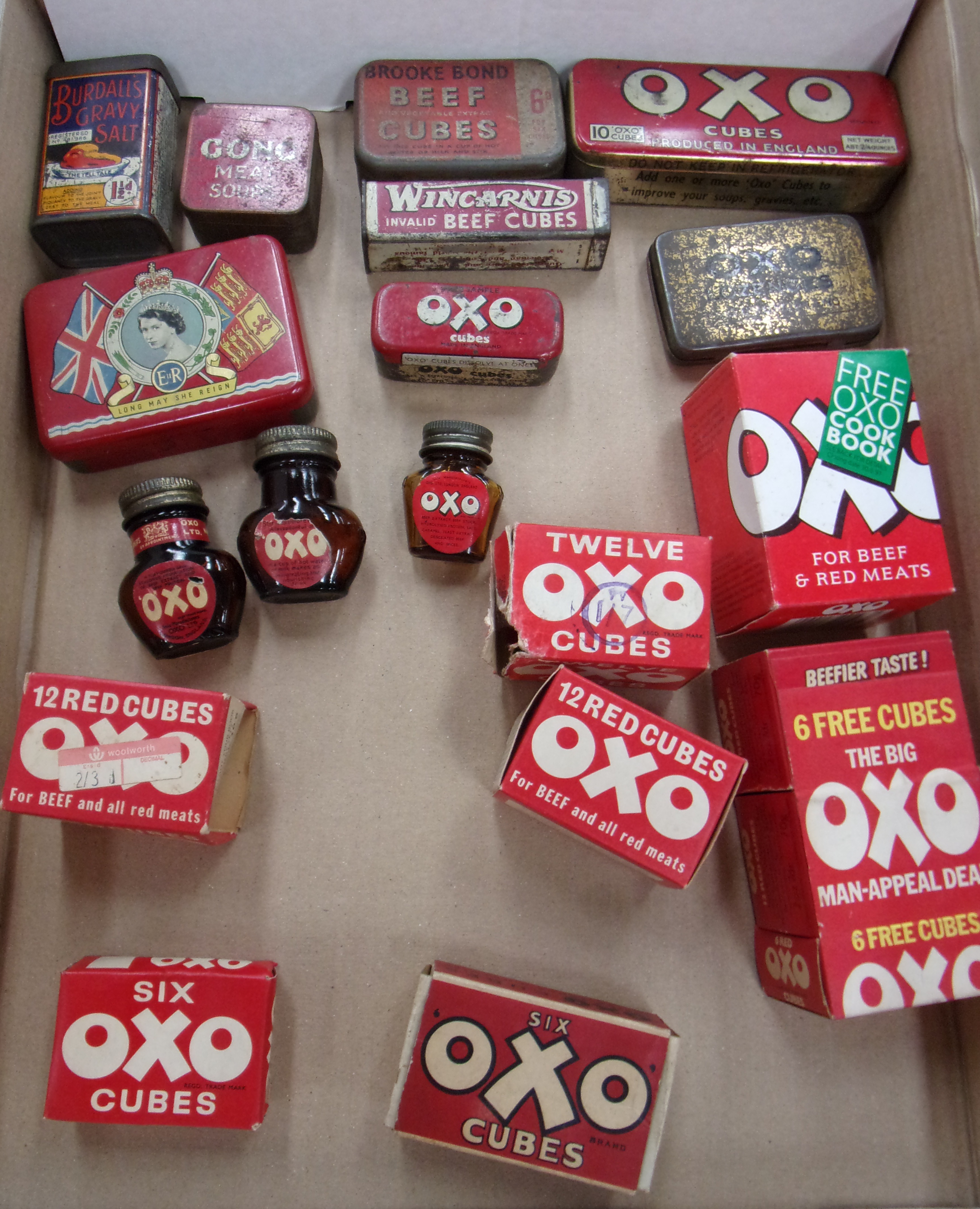 Eighteen OXO tins, jars and boxes [18].