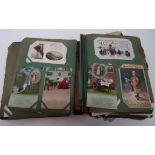 A postcard album containing postcards re