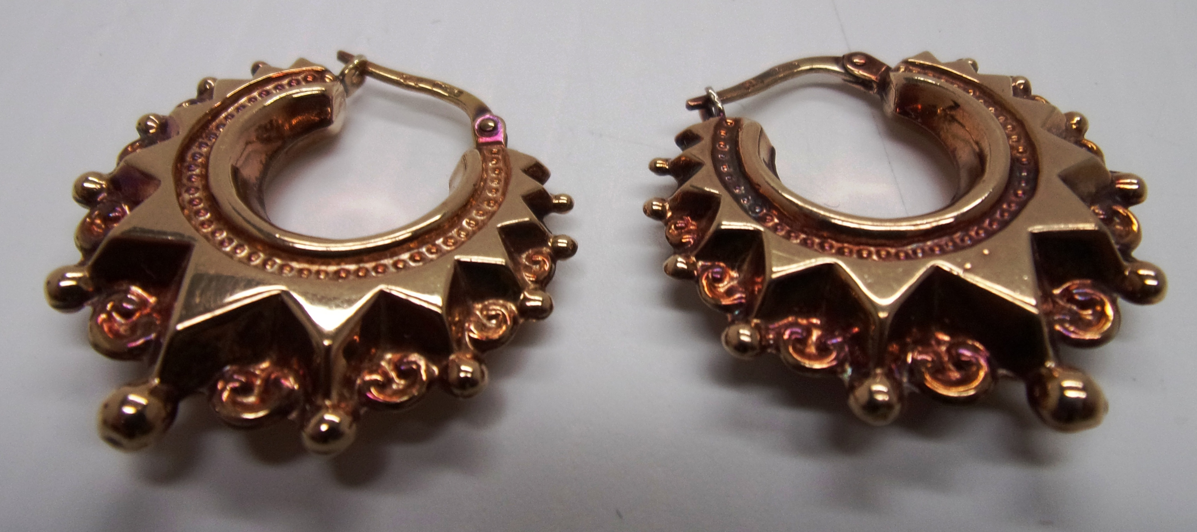A pair of 9ct gold "St. Christopher" ear - Image 2 of 3