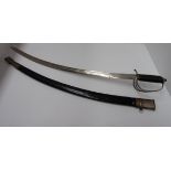 A reproduction cutlass with floral engra