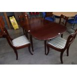 Mahogany dropleaf dining table, four mah