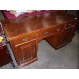 Stained mahogany 3 drawer 2 door twin pe