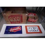 A large pine OXO crate, OXO corned beef