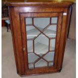 Oak corner cupboard with astragal glazed