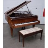 A mahogany cased Boudoir Grand Piano on