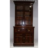 A Victorian walnut bookcase secretaire c