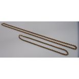 Two 9ct gold rope twist necklaces [total
