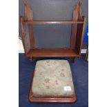 2 x items - footstool and wall rack.