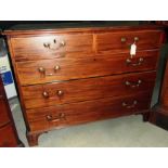 A George III mahogany chest, the top wit