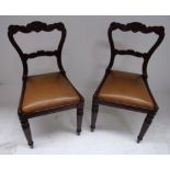 A pair of Victorian mahogany side chairs