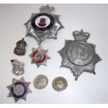 Two police helmet badges - Royal Gibralt