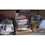 Contents to three boxes - books on trave