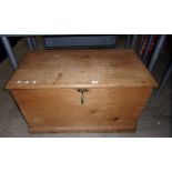 Large pine blanket box complete with key
