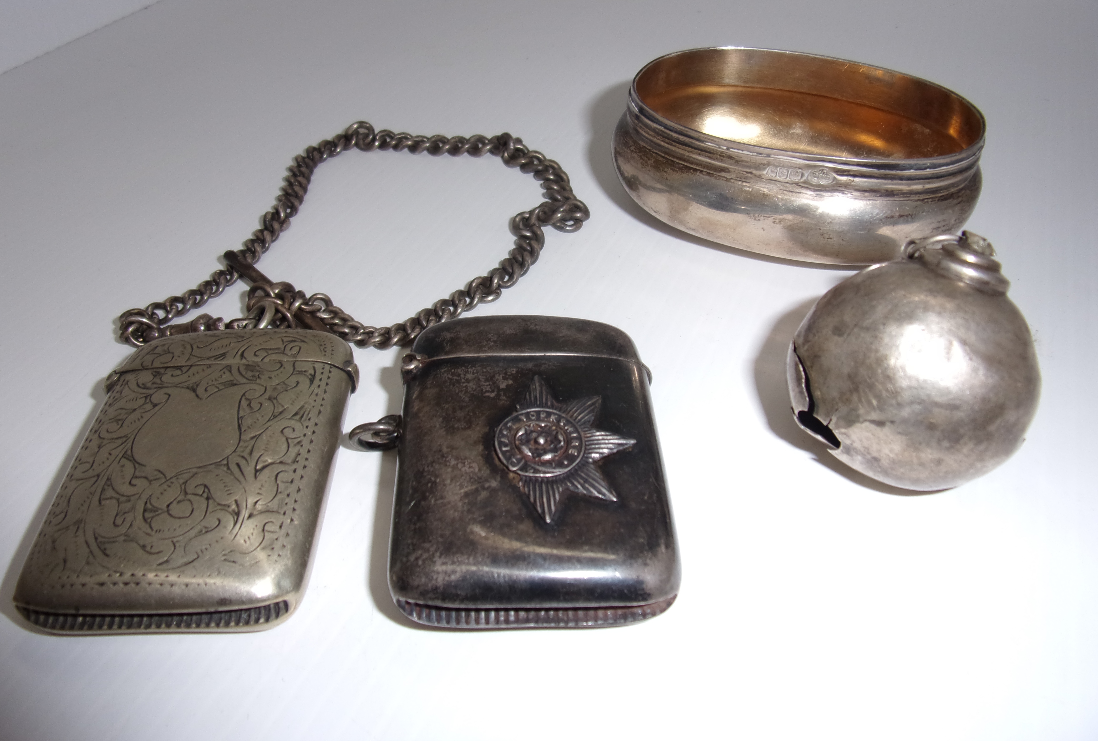 A silver vesta case - Birmingham 1904, a