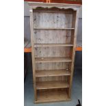 Pine open front bookcase.