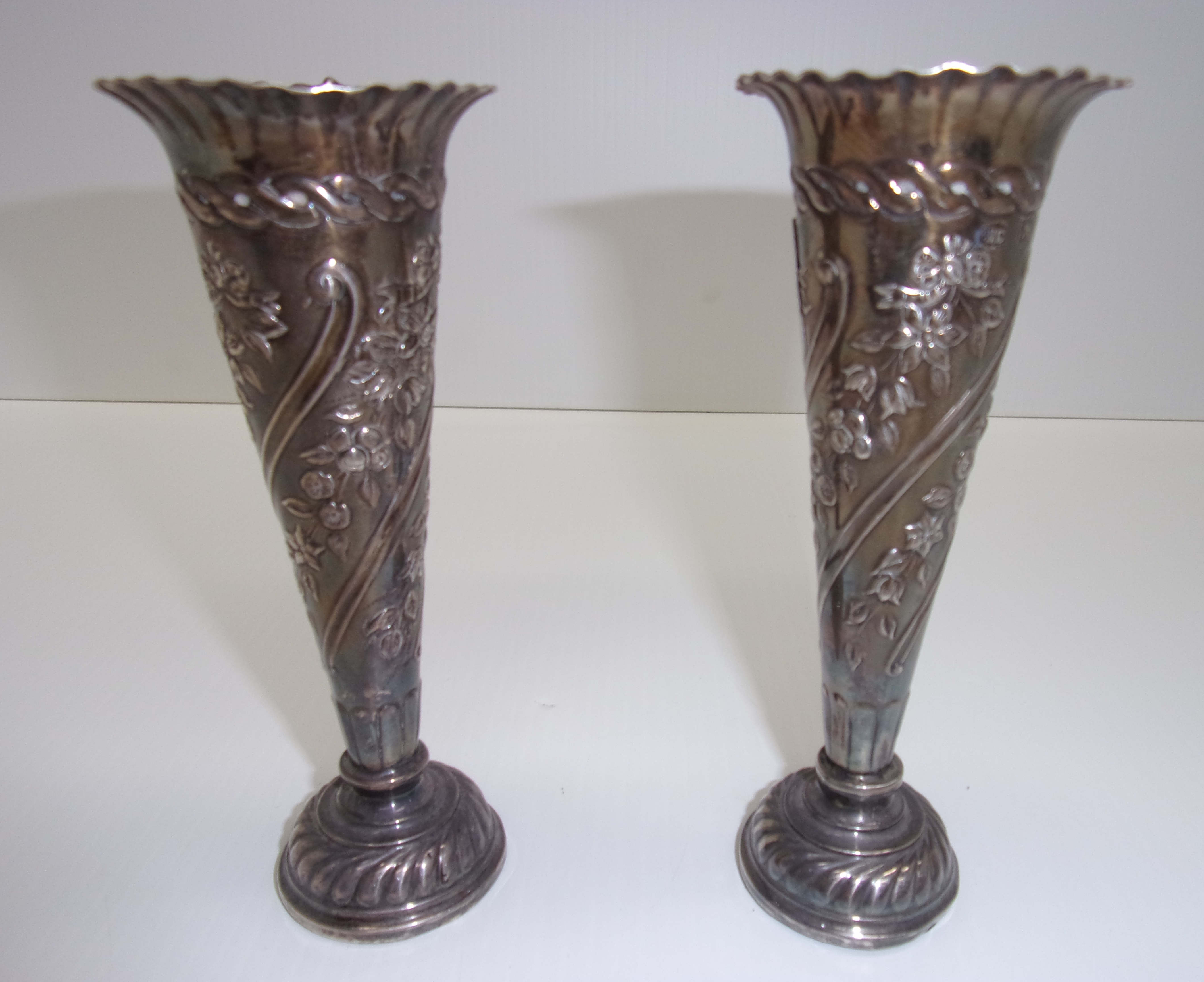 A pair of Victorian silver tapered speci