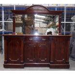 A Victorian mahogany sideboard, the back