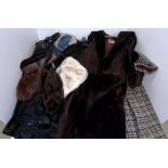 Ross Furriers long brown fur coat, 3 oth