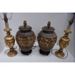 2 x pairs of decorative table lamps - on