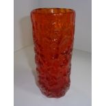 A Whitefriars glass orange bark cylindri