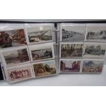 Postcard album with postcards relating t
