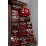 Seventeen large and medium size OXO tins