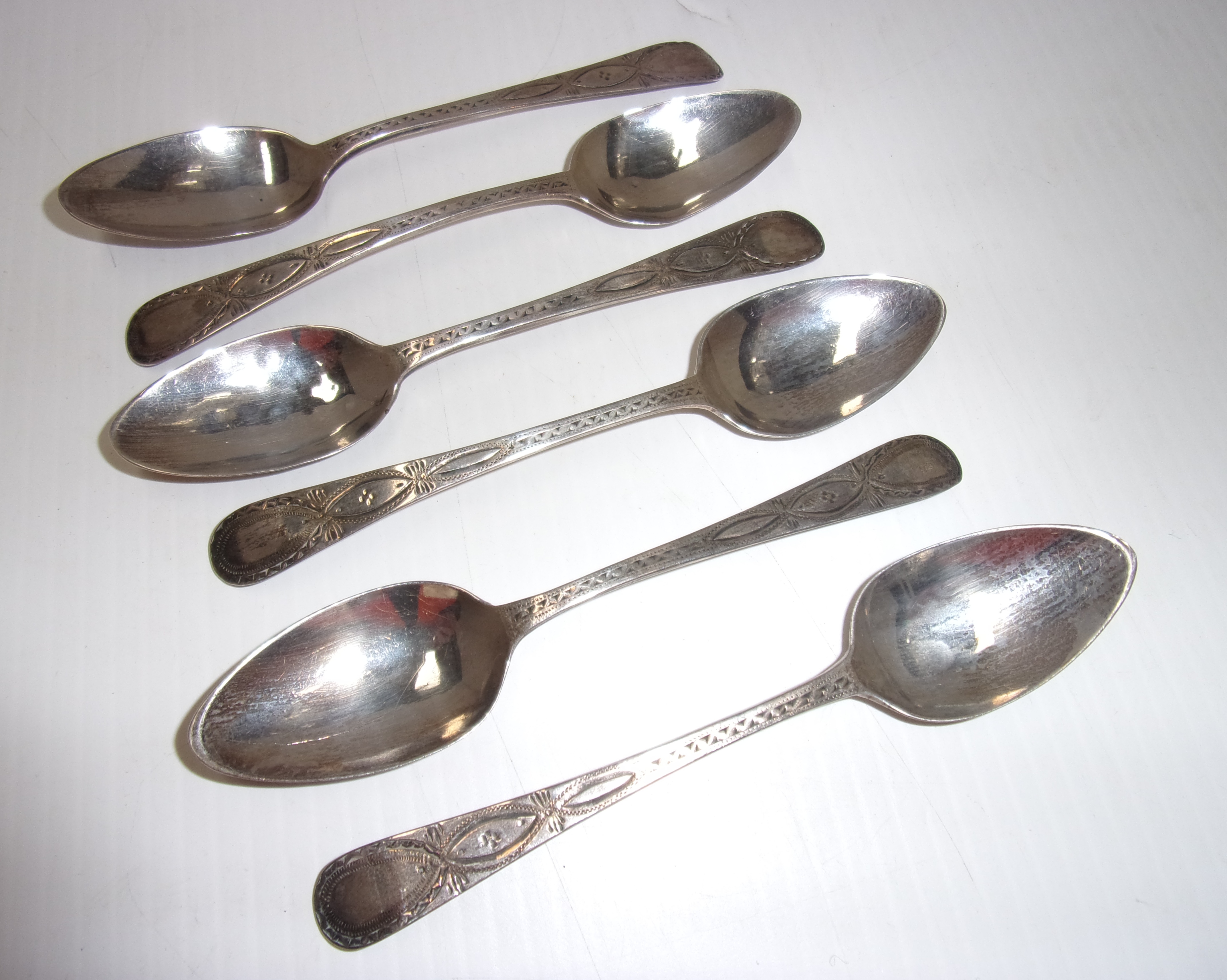 A set of six George III silver, bright c