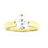 9ct yellow gold white zircon solitaire ring 3.