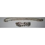 A heavy chain link chain and a similar bracelet approx wt 6.