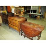 An oak dressing table,