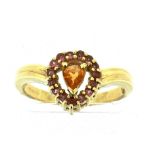 9ct yellow gold yellow / pink sapphire ring 2.