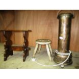 3 items - pine stool,