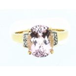 9ct yellow gold kunzite / diamond ring 4.