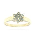 9ct yellow gold emerald cluster ring 2.