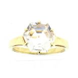 9ct yellow gold rose quartz solitaire 3.