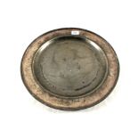 A late 18th Century Pewter charger London marked, diameter 16''