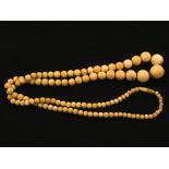 An early Ivory bead necklace