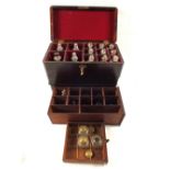 A 19th Century Mahogany apothecary's chest fitted with glass bottles