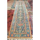 An antique handmade Kurdish runner c. 1910, 186'' x 46''