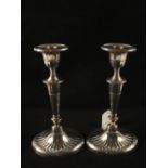 A pair of Silver candlesticks, Sheffield 1912