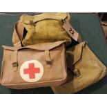 Two post war First Aid bags, an Officer'